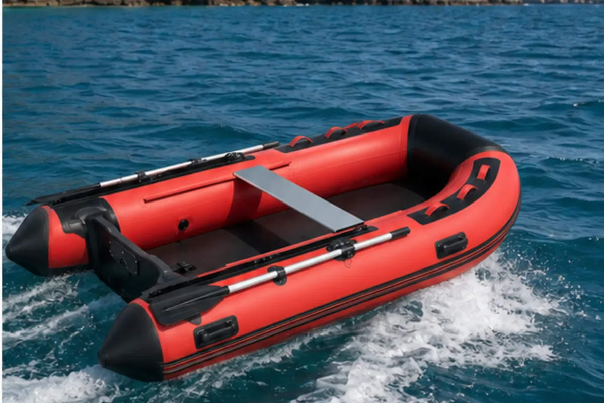 inflatable rescue boat on-water use scene