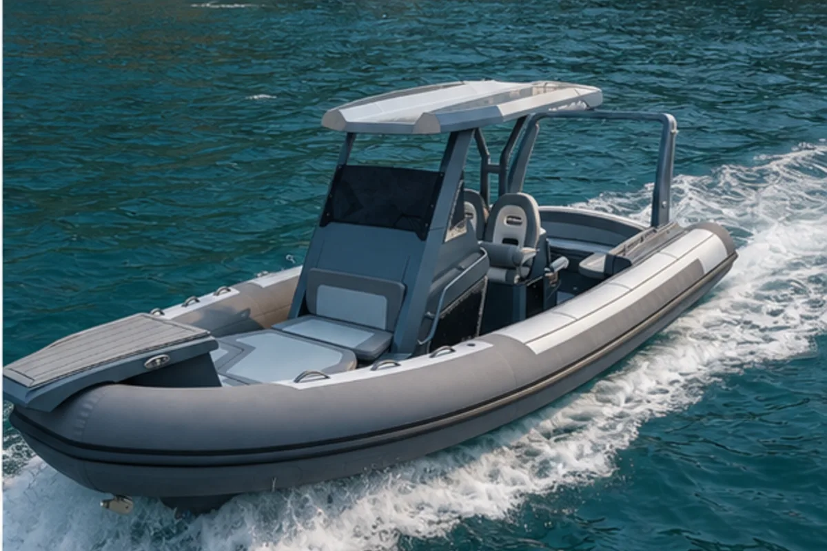 professional RIB boat on-water use scene